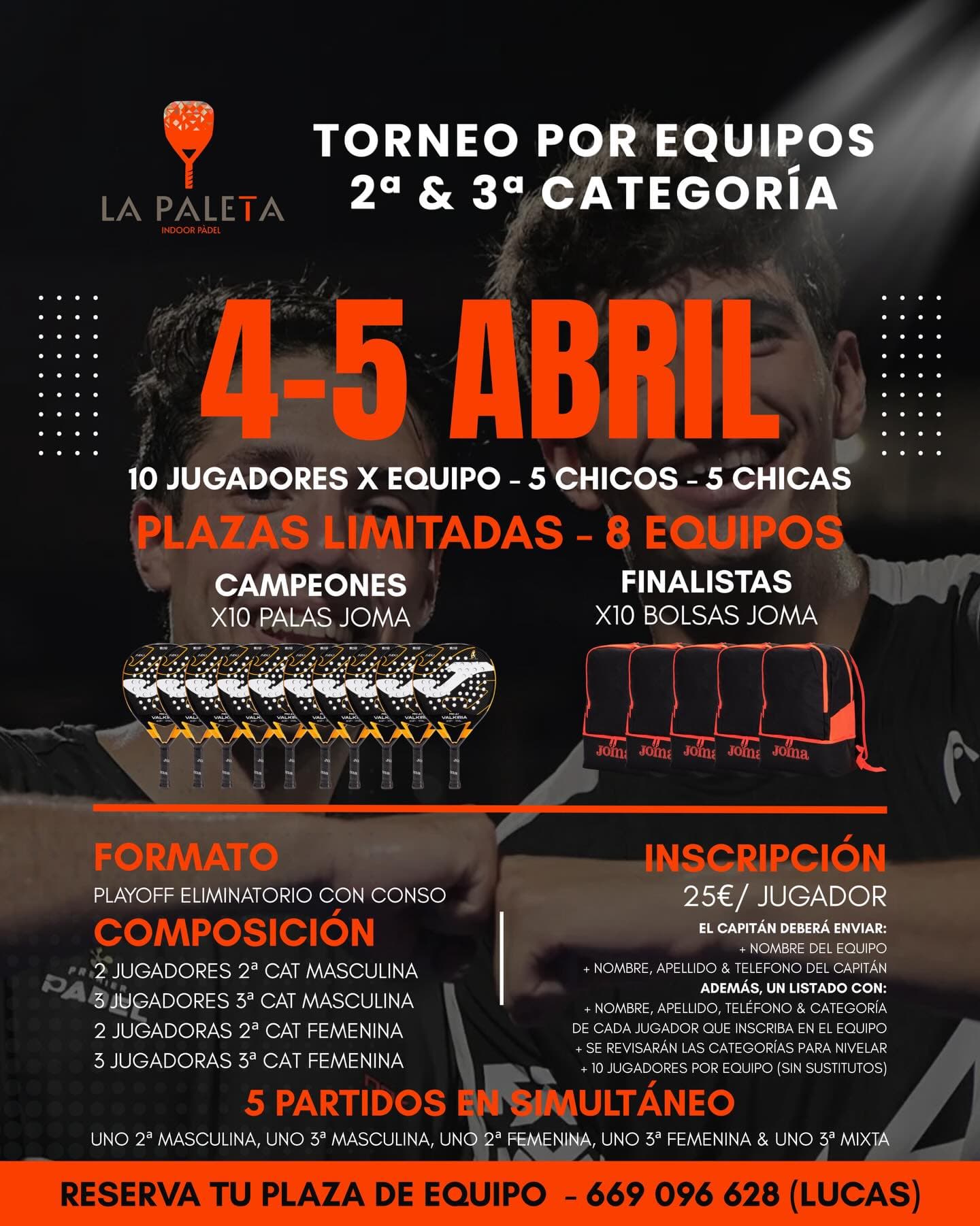 Torneo por Equipos – La Paleta Indoor Pádel