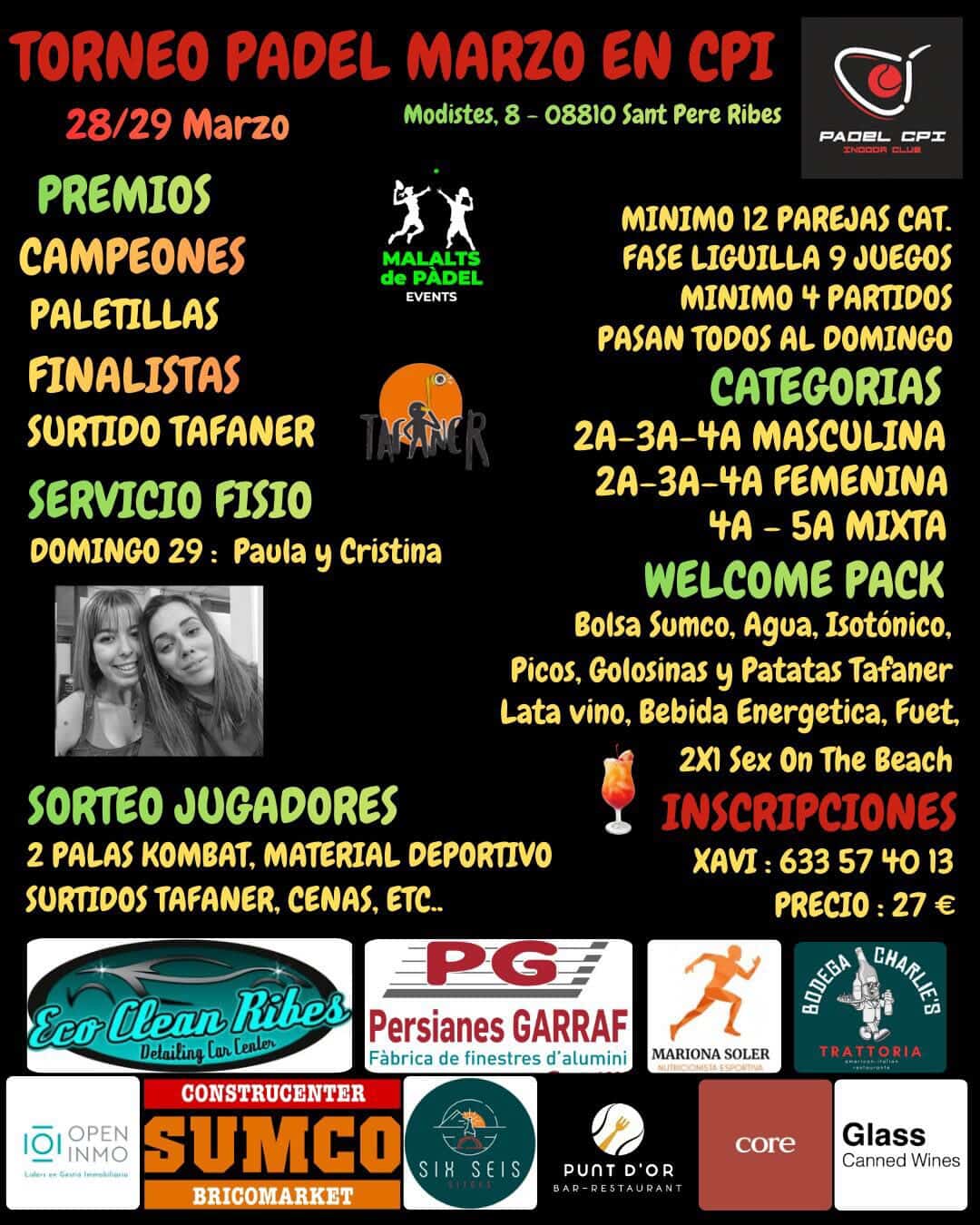 Torneo padel marzo CPI ( Malalts de Pàdel Events)