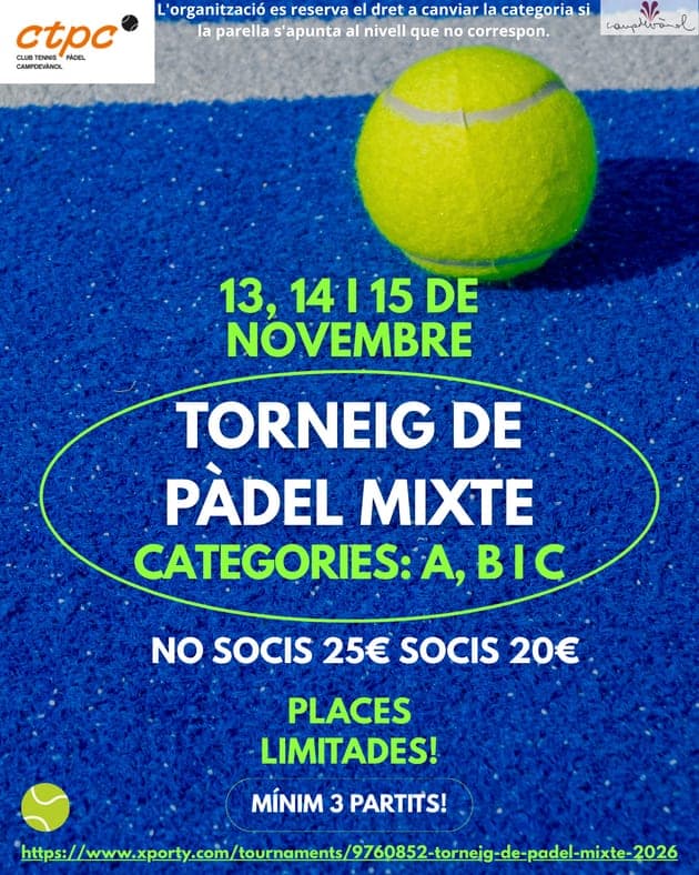 Torneig de Pàdel Mixte 2026 - Campdevànol