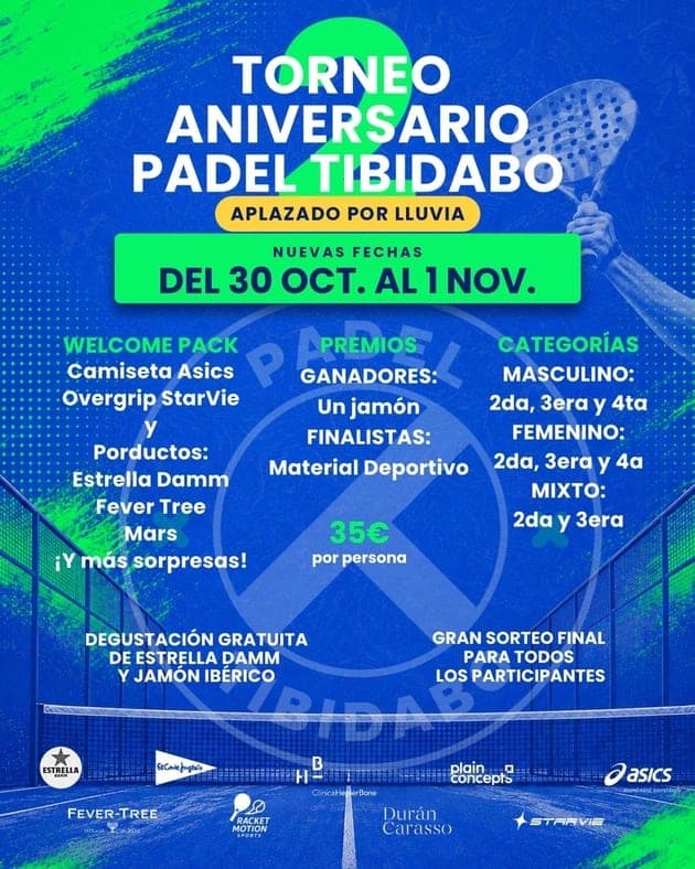 II Torneo Aniversario Padel Tibidabo
